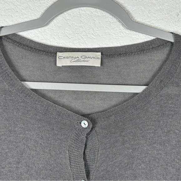 Cristina Gavioli women Sz XL lightweight button front viscose/polyamide cardi - Picture 2 of 8